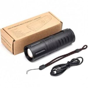 rechargeable zoom led flashlight usb torch light-X55 with Power Bank