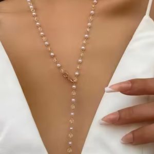 Y necklace, y2k necklace, lariat chain, multilayered chain