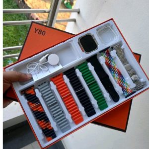 Y80 Ultra Bluetooth Connectivity Smart Watch with 8 Multicolored Straps