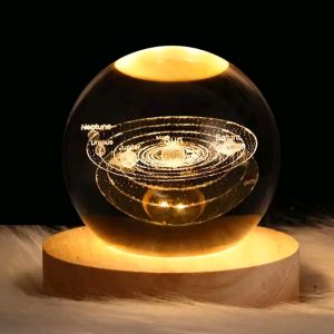 Wholesale 3D Art Crystal Ball Night Lamp Decoration Solar System Led Night Lights Desktop Home Decor Luminous Crystal Ball.