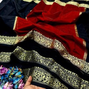 হাল্ফসিল্ক জরি পাইর শাড়ী 