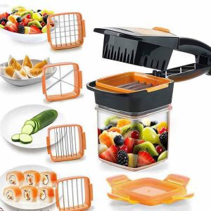 Stainless Steel 5-in-1 Nicer Quick Dicer Fruit Vegetable Cutter Set