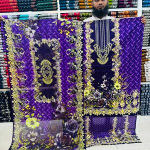 জমজম কালামকারি প্রিন্ট থ্রি পিছ