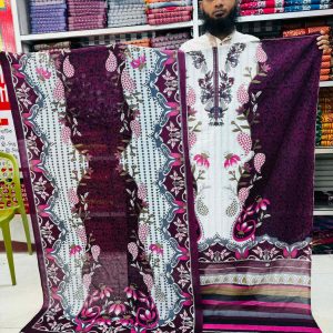 প্রিমিয়াম কোয়ালিটি জমজম কালামকারি প্রিন্ট থ্রি পিছ