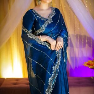 Georgette Embroidery Sharee with Blouse Piece