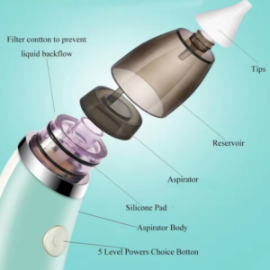 Baby Nose Cleaner with Different Levels of Suction USB Rechargeable Nasal Aspirator