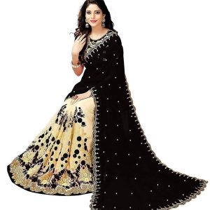 ব্লাউজ পিস সহ ইন্ডিয়ান জর্জেট শাড়ি