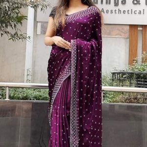 ইন্ডিয়ান জর্জেট শাড়ি ব্লাউজ সহ পিস