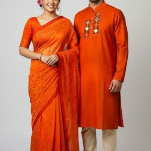 কাপল ড্রেস (শাড়ী ও পাঞ্জাবী এম্বোডারী ওয়ার্ক)