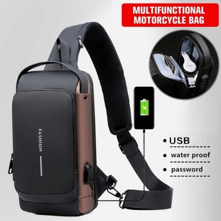 USB charging sport sling Anti-theft shoulder bag (1)