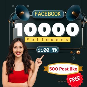 ১০,০০০ Facebook ফলোয়ার +৫০০ পোস্ট লাইক ফ্রি মাত্র ১১০০ টাকা