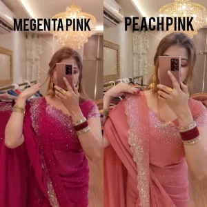 White Gold Indian Jorjet Sharee