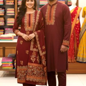 Panjabi Three Piece Couple Set'