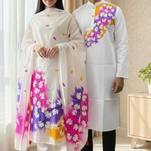 Panjabi Three Piece Couple Set-