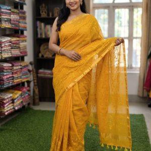 Embroidery Premium Half Silk Sharee