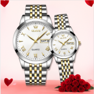 Olevs Stylish Couple Watch - WHITE