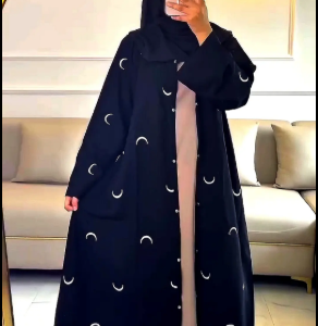 মুন এমব্রয়ডারি বোরকা(হিজাবসহ)