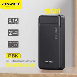 Awei P6K 20000mAh Double USB Output Power Bank