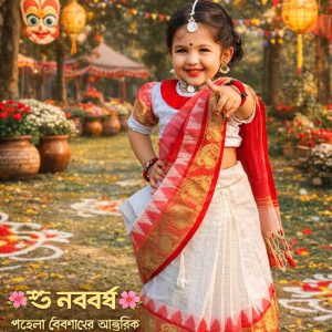 পহেলা বৈশাখের মাদুরাই বেবি শাড়ি ( ৩ বছর – ৪ বছর)