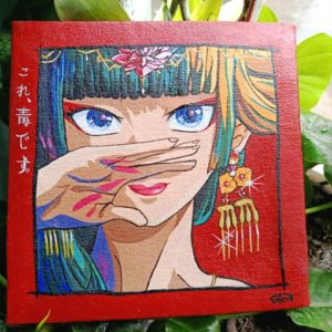 MAO MAO Handmade Canvas Painting (11×11 inch)