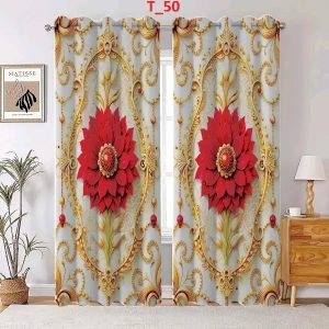 2 Piece 3D Print Premium curtain 5