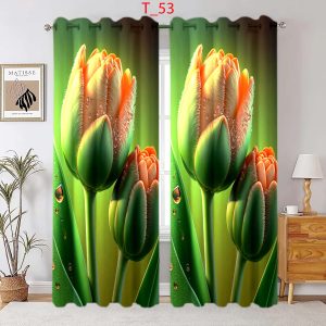 2 Piece 3D Print Premium curtain 4
