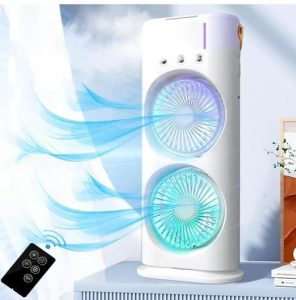 Rechargeable Remote Control Double Head Spray Cooling Fan –