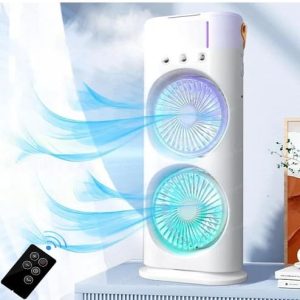 Rechargeable Remote Control Double Head Spray Cooling Fan –