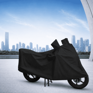 Waterproof All Season Bike Cover Dust Cover UV Protective Outdoor Indoor for Motorcycle 50 to 200cc Black Color