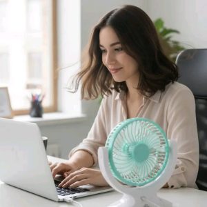 ABJAK 2508 Portable LED Light with Mini Fan