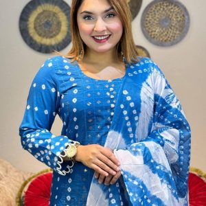 স্টার সিকুয়েন্স কৃষ্ণকলি বাটিক।।Star sequence batik three piece wholesale price in bd.