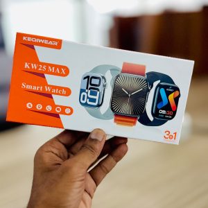 KW25 MAX Smartwatch with 3 Straps Keqiwear Kw 25 Max Smart Watch With Hd Display And 3 Straps (P-3312)