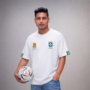 Premium Brazil Fan Edition Drop Shoulder White Color
