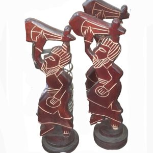 Handmade Wooden Handcraft Lalon Showpiece Gray Color-1 Piece