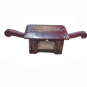 Handmade Wooden Traditional Palki Showpiece Gray Color-1 Piece