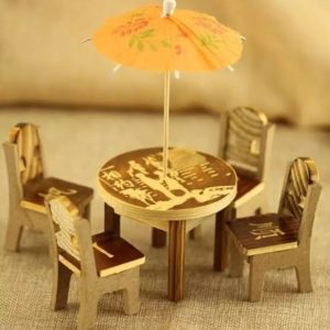 Handmade Wooden Chair Table Showpiece-1 Set