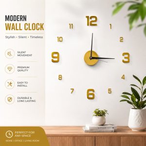 3D DIY Frameless Wall Clock 3321