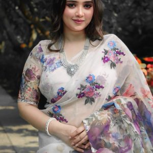 Chanderi silk sharee with blause pcs