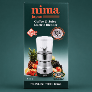Nima Japan NM-8400 2 in 1 Electric Blender | Coffee Grinder | Juice Blender | Stainless Steel Bowl | 2550W High Power Grinder