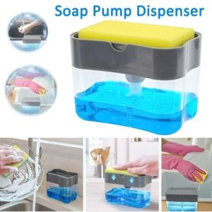 2 In 1 Kitchen Liquid Soap Pump / Dish Liquid Pump / Kitchen Cleaner Tool / Dish Soap And Sponge / Dish washer / Dispenser Sponge Holder Press Countertop Rack With Sponge Holder