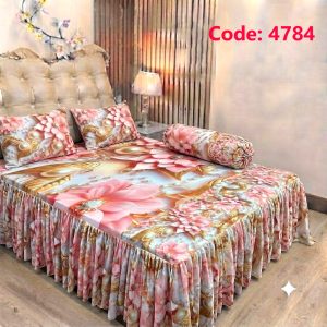 Premium Ruffle 3D Bed Sheet 4 pcs Set 4784, 4785, 4770, 4771, 4772