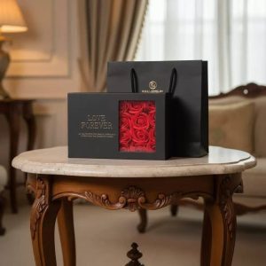 Love Forever Red Rose & Pearl Necklace Set with Bag | Premium Gift Box for GF/Wife