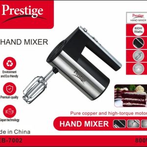 Prestige 800W Premium Electric Hand Mixer with Stainless Steel Beaters & Dough Hooks – Multi-Speed Kitchen Baking Mixer