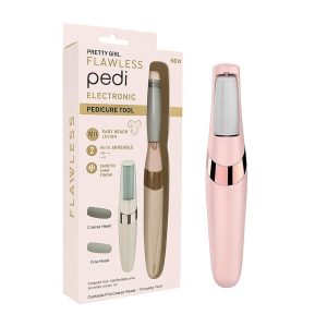 Rechargeable Flawless Pedicure Tool | Electric Callus Remover for Feet | Cordless Dead Skin Remover with 2 Roller Heads | Smooth & Soft Feet