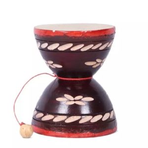 Handmade Tradional Damaru/Dugdugi Lalon Musical Instrument Medium Size-1 Piece