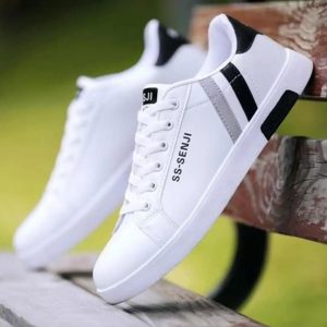 Sneakers For Men Shoes Running Flyknit Lightweight Casual Sports Shoes Breathable Mesh Lace Up Fashion Sneakers Rubber Sole White by sopozo