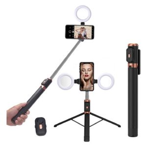 Plokama LIVE-K9 Pro 1700mm Ultra Long Selfie Stick with Tripod Stand & Ring Light – Adjustable, Portable for Mobile Vlogging & Live Streaming 13259
