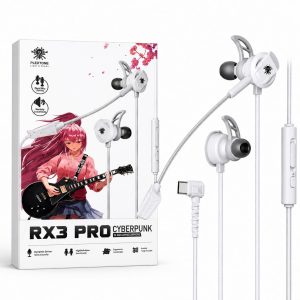 PLEXTONE RX3 Pro Cyberpunk In-Ear Wired Gaming Earphone with Dual Detachable Mic, 10mm Dynamic Driver & Deep Bass for Mobile & PC 12779