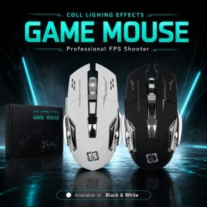 T1 & T2 Professional Wireless Gaming Mouse | Rechargeable Battery | Cool Backlight for FPS Shooter 3456