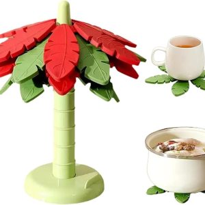 TPR Coconut Tree Heat Resistant Coaster Set 13269
